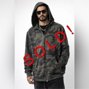 Polo Ralph Lauren Performance Gray Camouflage Print Zip-Up Hoodie  Sz 2XB NWOT